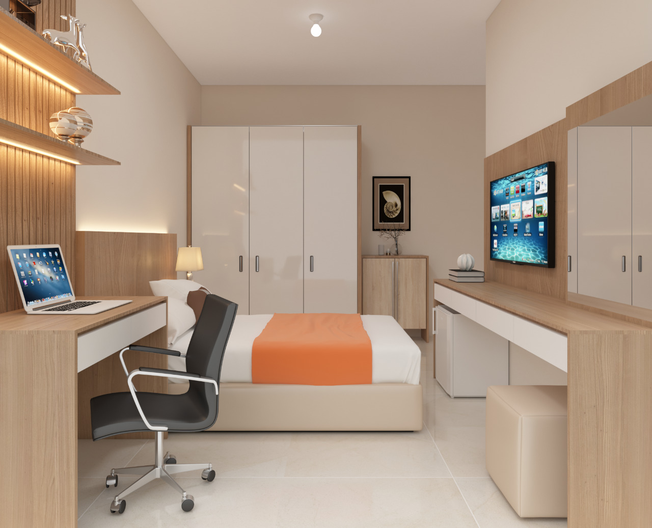 Desain interior modern dengan pencahayaan natural